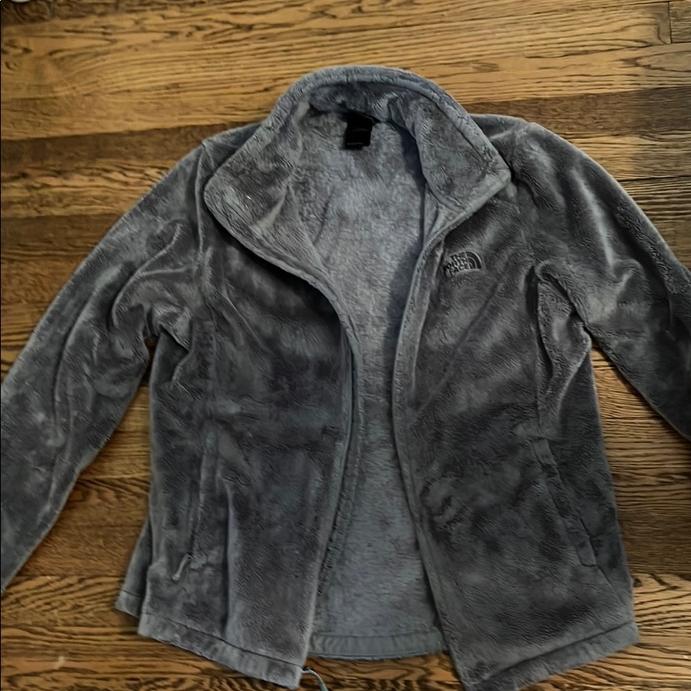 The North Face Gray Teddy Jacket Plush Fleece